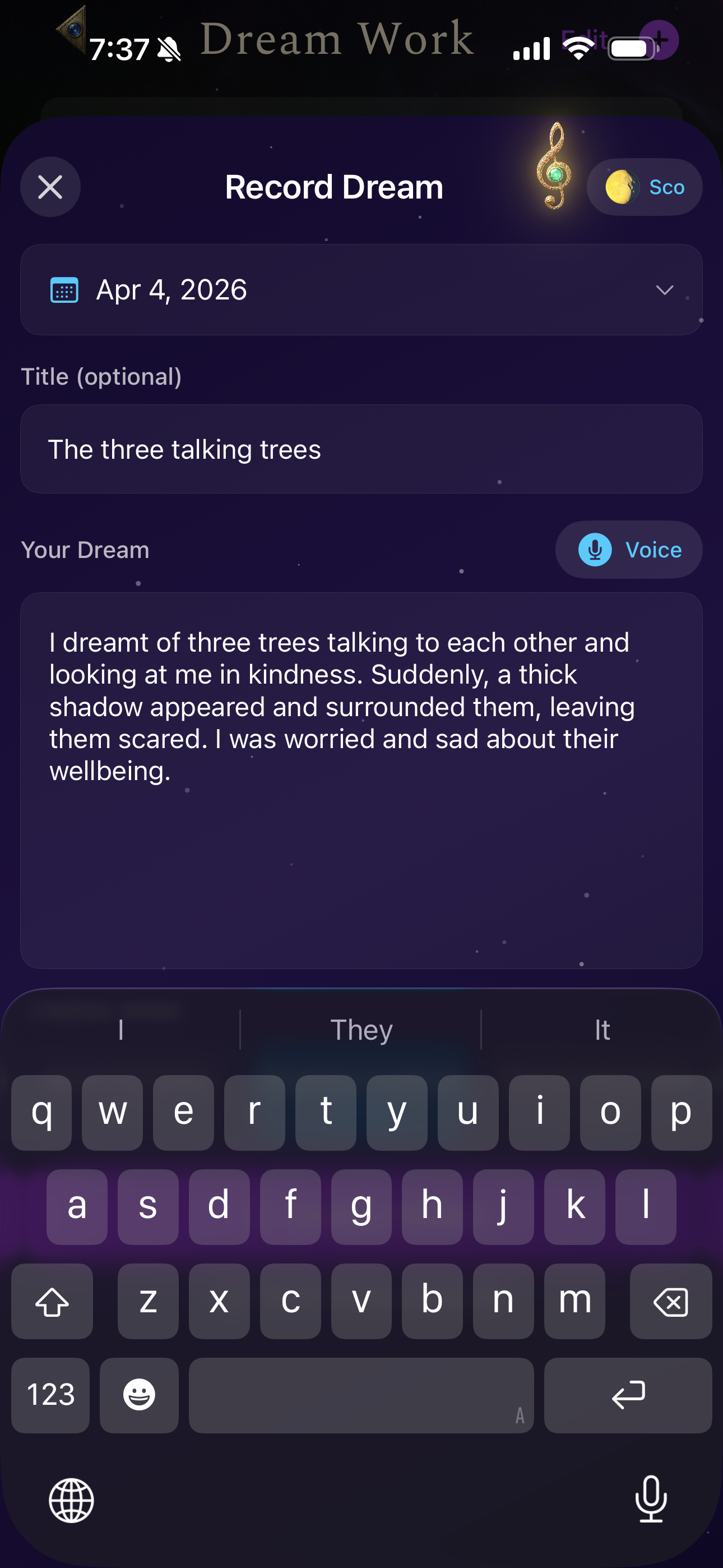 Dream entry