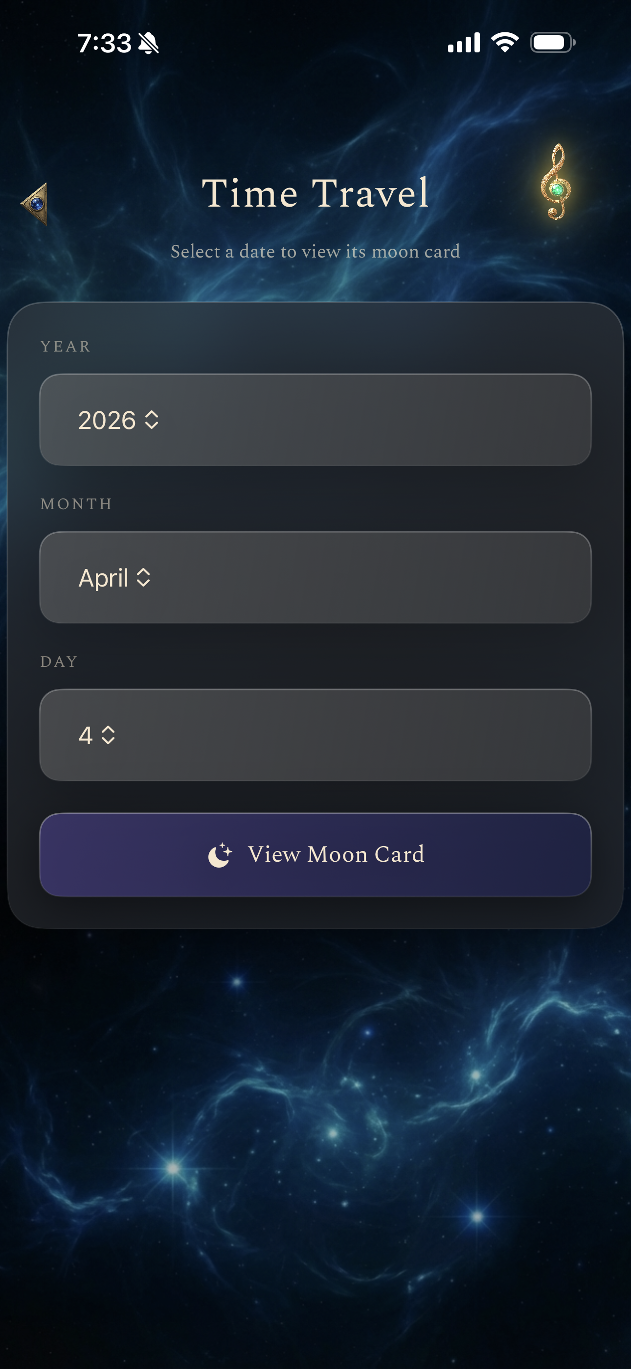 Time Travel moon card